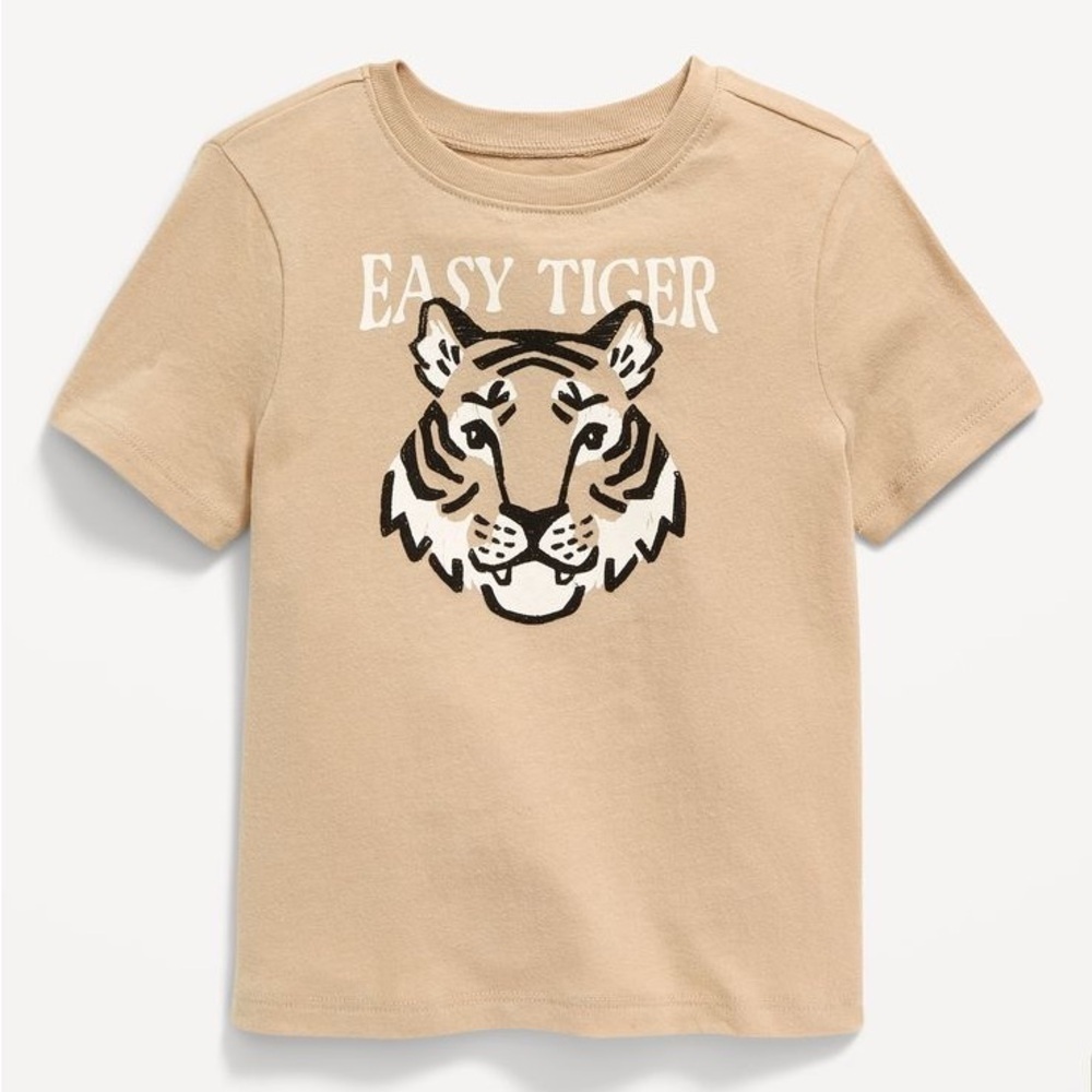 Old Navy Tan Easy Tiger Toddler Kids Tee 4T